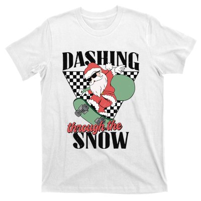 Retro Christmas Dashing Through The Snow T-Shirt