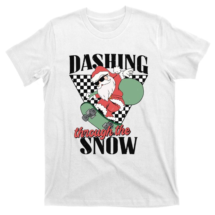 Retro Christmas Dashing Through The Snow T-Shirt