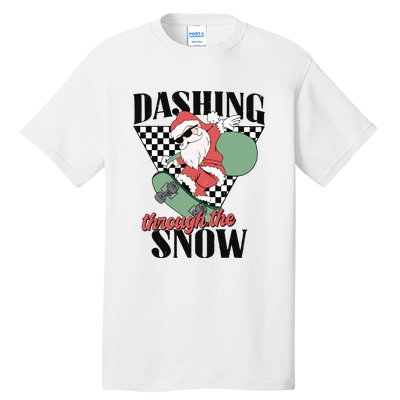 Retro Christmas Dashing Through The Snow Tall T-Shirt