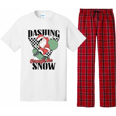 Retro Christmas Dashing Through The Snow Pajama Set