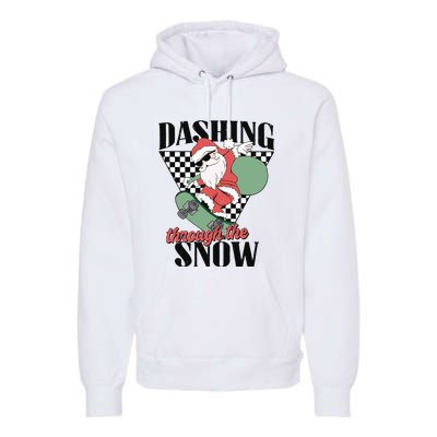 Retro Christmas Dashing Through The Snow Premium Hoodie