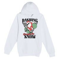 Retro Christmas Dashing Through The Snow Premium Pullover Hoodie