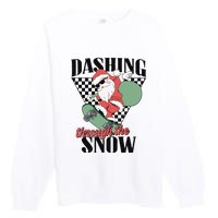 Retro Christmas Dashing Through The Snow Premium Crewneck Sweatshirt