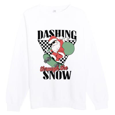 Retro Christmas Dashing Through The Snow Premium Crewneck Sweatshirt