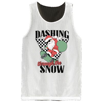 Retro Christmas Dashing Through The Snow Mesh Reversible Basketball Jersey Tank