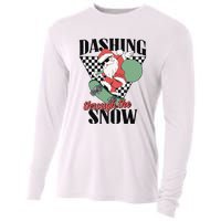 Retro Christmas Dashing Through The Snow Cooling Performance Long Sleeve Crew