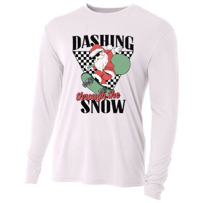 Retro Christmas Dashing Through The Snow Cooling Performance Long Sleeve Crew