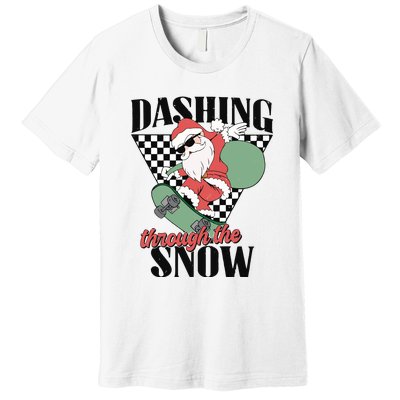 Retro Christmas Dashing Through The Snow Premium T-Shirt