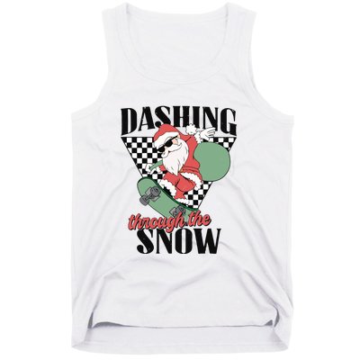 Retro Christmas Dashing Through The Snow Tank Top