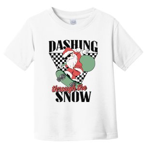 Retro Christmas Dashing Through The Snow Toddler T-Shirt