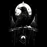 Raven Crow Dark Bird Witchcraft Omens Midnight Moon Night Mystic Folklore Magic Backpack