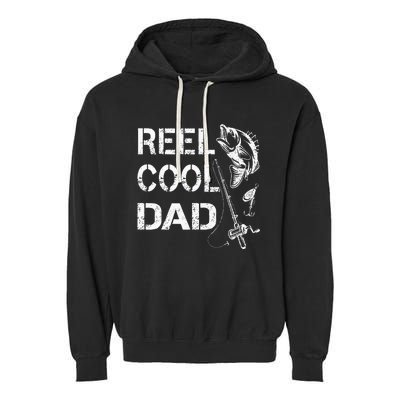 Reel Cool Dad Fishing Daddy FatherS Day Garment-Dyed Fleece Hoodie