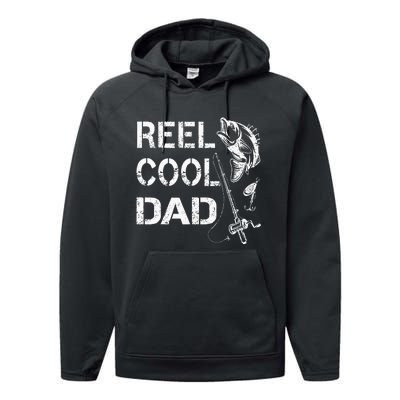 Reel Cool Dad Fishing Daddy FatherS Day Performance Fleece Hoodie