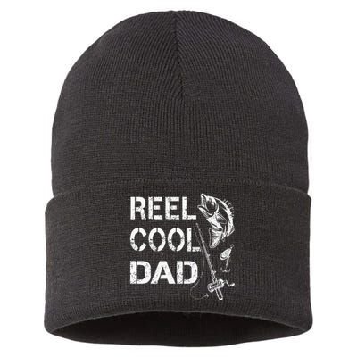 Reel Cool Dad Fishing Daddy FatherS Day Sustainable Knit Beanie