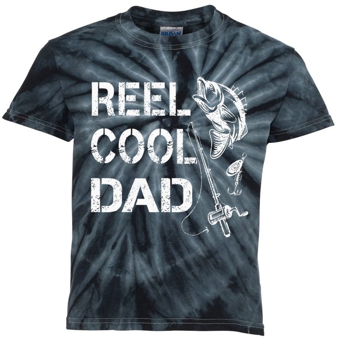 Reel Cool Dad Fishing Daddy FatherS Day Kids Tie-Dye T-Shirt