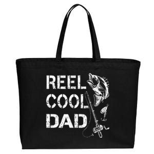 Reel Cool Dad Fishing Daddy FatherS Day Cotton Canvas Jumbo Tote