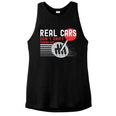 Real Cars Dont Shift Themselves Funny Ual Stick Racing Funny Gift Ladies PosiCharge Tri-Blend Wicking Tank