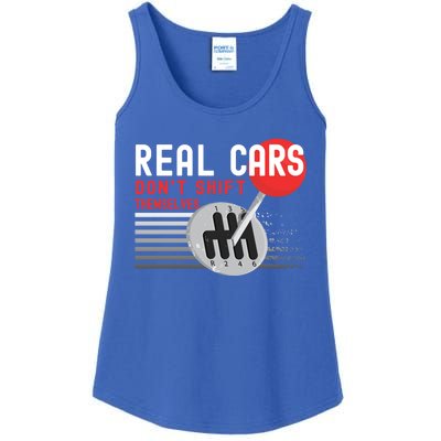 Real Cars Dont Shift Themselves Funny Ual Stick Racing Funny Gift Ladies Essential Tank