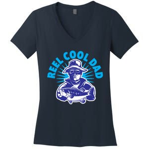 Reel Cool Dad Women's V-Neck T-Shirt