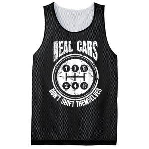 Race Car Driver Gift Real Cars Don't Shift Themselves Mesh Reversible Basketball Jersey Tank