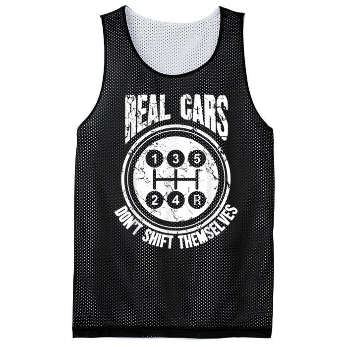 Race Car Driver Gift Real Cars Don't Shift Themselves Mesh Reversible Basketball Jersey Tank