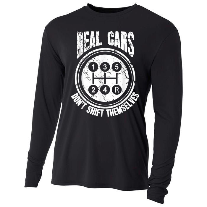 Race Car Driver Gift Real Cars Don't Shift Themselves Cooling Performance Long Sleeve Crew