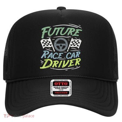 Race Car Driver Kids Racing Driver High Crown Mesh Back Trucker Hat