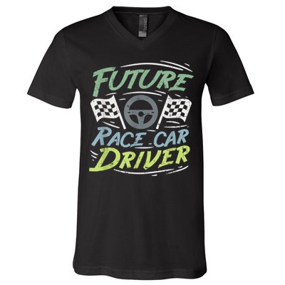 Race Car Driver Kids Racing Driver V-Neck T-Shirt