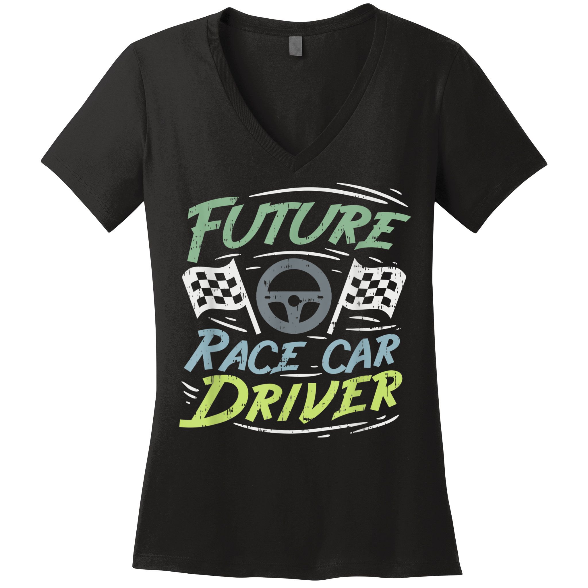 Race Car Driver Kids Racing Driver Women's V-Neck T-Shirt