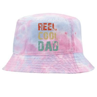 Reel Cool Dad Funny Fishing Father's Day Fisherman Daddy Tie-Dyed Bucket Hat