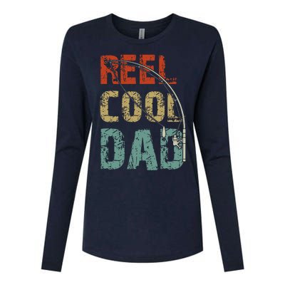 Reel Cool Dad Funny Fishing Father's Day Fisherman Daddy Womens Cotton Relaxed Long Sleeve T-Shirt