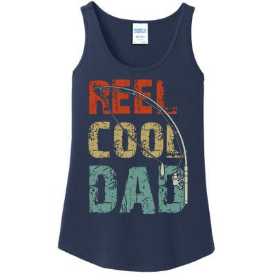 Reel Cool Dad Funny Fishing Father's Day Fisherman Daddy Ladies Essential Tank