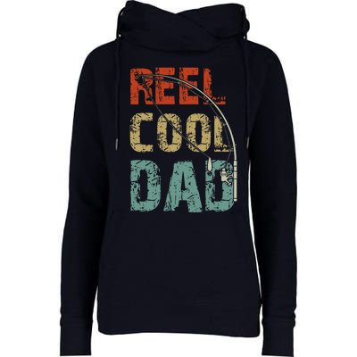 Reel Cool Dad Funny Fishing Father's Day Fisherman Daddy Womens Funnel Neck Pullover Hood