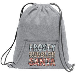 Retro Christmas Dance Like Frosty Santa Claus Sweatshirt Cinch Pack Bag