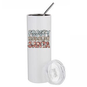 Retro Christmas Dance Like Frosty Santa Claus Stainless Steel Tumbler