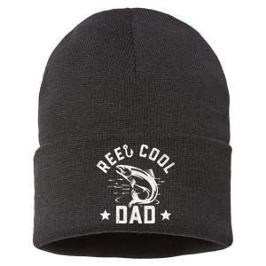 Reel Cool Dad Fishing Dad Gifts Father's Day Fisherman Fish Sustainable Knit Beanie