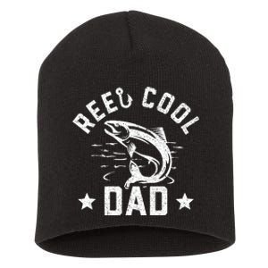 Reel Cool Dad Fishing Dad Gifts Father's Day Fisherman Fish Short Acrylic Beanie