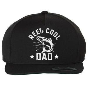 Reel Cool Dad Fishing Dad Gifts Father's Day Fisherman Fish Wool Snapback Cap