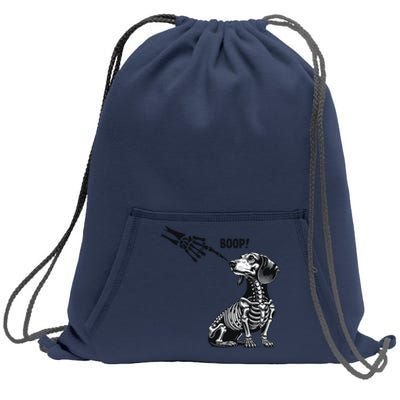 Retro Cute Dachshund Skeleton Hand Boop Dog Funny Halloween Sweatshirt Cinch Pack Bag