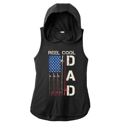 Reel Cool Dad Rod American Usa Flag Bass Fishing Fisher Great Gift Ladies PosiCharge Tri-Blend Wicking Draft Hoodie Tank