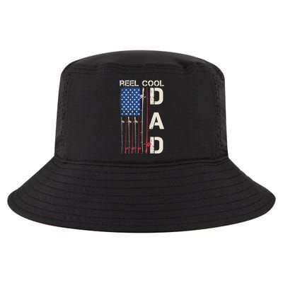 Reel Cool Dad Rod American Usa Flag Bass Fishing Fisher Great Gift Cool Comfort Performance Bucket Hat