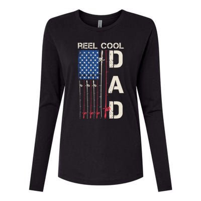 Reel Cool Dad Rod American Usa Flag Bass Fishing Fisher Great Gift Womens Cotton Relaxed Long Sleeve T-Shirt