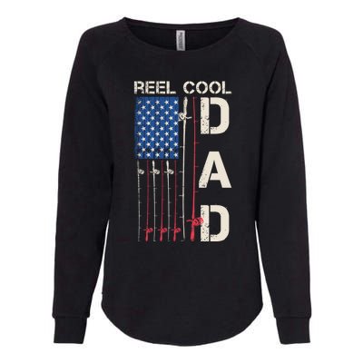 Reel Cool Dad Rod American Usa Flag Bass Fishing Fisher Great Gift Womens California Wash Sweatshirt