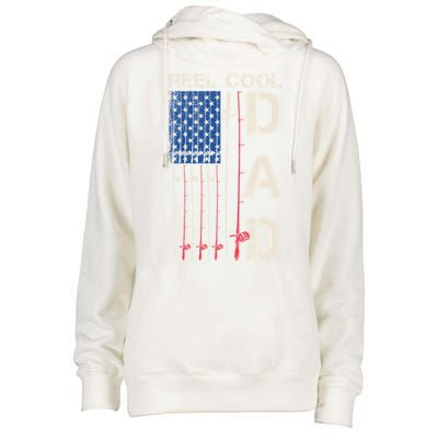 Reel Cool Dad Rod American Usa Flag Bass Fishing Fisher Great Gift Womens Funnel Neck Pullover Hood