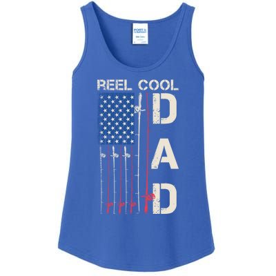 Reel Cool Dad Rod American Usa Flag Bass Fishing Fisher Great Gift Ladies Essential Tank