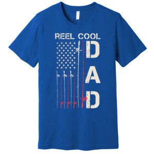 Reel Cool Dad Rod American Usa Flag Bass Fishing Fisher Great Gift Premium T-Shirt