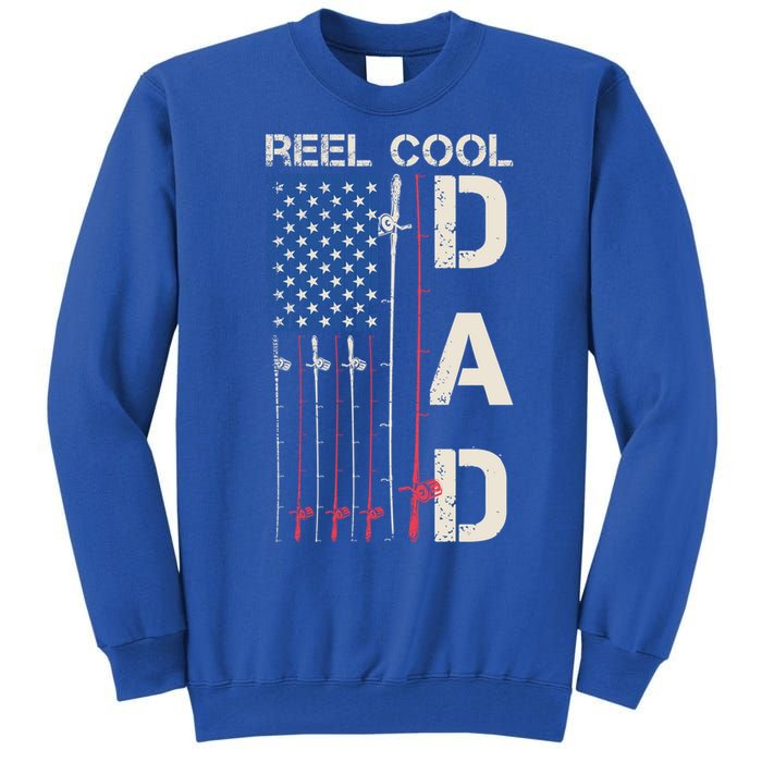 Reel Cool Dad Rod American Usa Flag Bass Fishing Fisher Great Gift Tall Sweatshirt