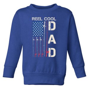 Reel Cool Dad Rod American Usa Flag Bass Fishing Fisher Great Gift Toddler Sweatshirt