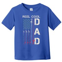 Reel Cool Dad Rod American Usa Flag Bass Fishing Fisher Great Gift Toddler T-Shirt