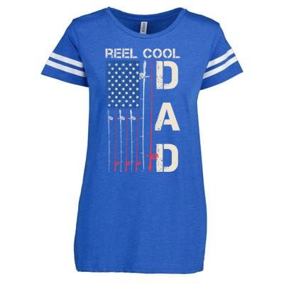 Reel Cool Dad Rod American Usa Flag Bass Fishing Fisher Great Gift Enza Ladies Jersey Football T-Shirt